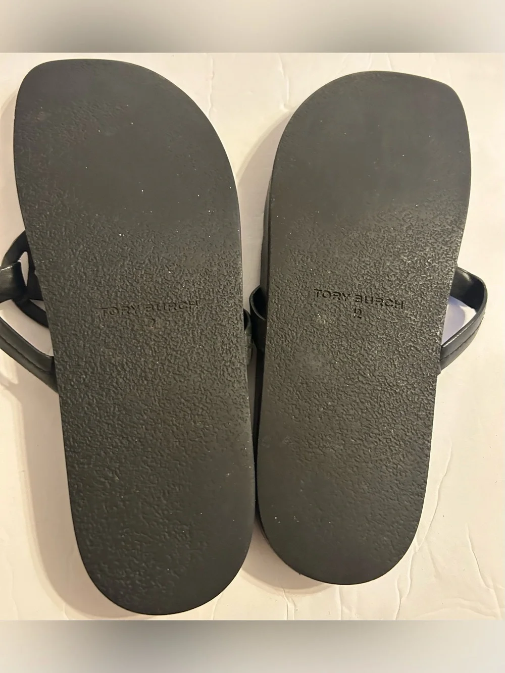 Tory Burch Black Logo Thong Sandals